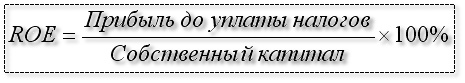 Формула расчета ROE Формула расчета ROE